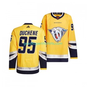 Nashville Predators Matt Duchene 59 Adidas 2022-2023 Reverse Retro Geel Authentic Shirt - Mannen